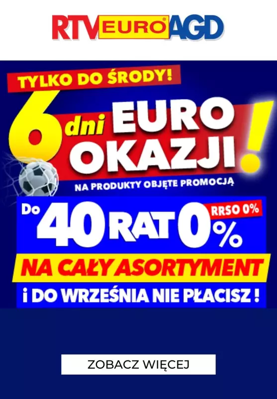 EURO RTV AGD - gazetka promocyjna 6 dni euro okazji! od piątku 28.06 do środy 03.07