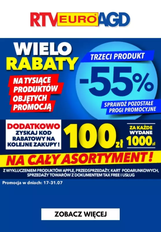 EURO RTV AGD - gazetka promocyjna Wielorabaty na tysiące produktów AGD i RTV  