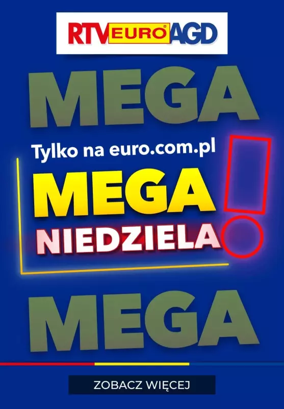 EURO RTV AGD - gazetka promocyjna Mega niedziela! od soboty 03.08 do niedzieli 04.08