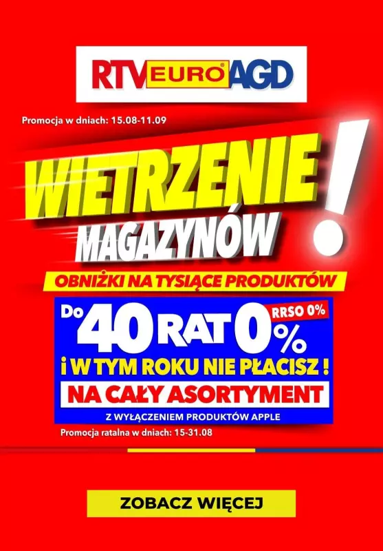 EURO RTV AGD - gazetka promocyjna Wietrzenie magazynów! od piątku 16.08 