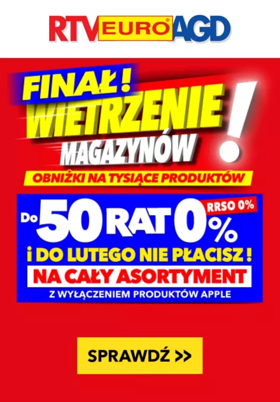 EURO RTV AGD - gazetka promocyjna Finał wietrzenia magazynów! od poniedziałku 02.09 do środy 11.09