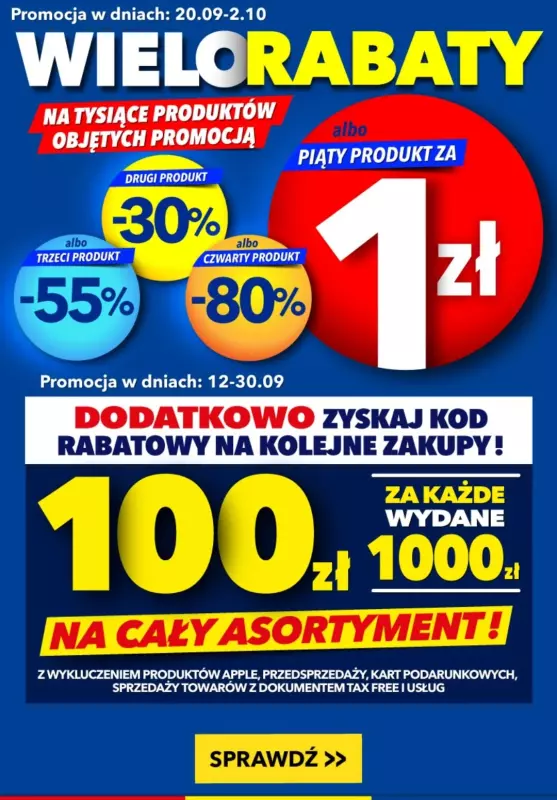 EURO RTV AGD - gazetka promocyjna Wielorabaty - tysiące produktów objętych promocją! od wtorku 24.09 do środy 02.10