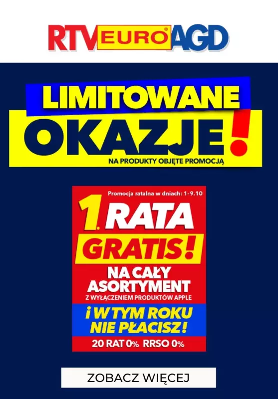 EURO RTV AGD - gazetka promocyjna Limitowane okazje! od piątku 04.10 do czwartku 10.10