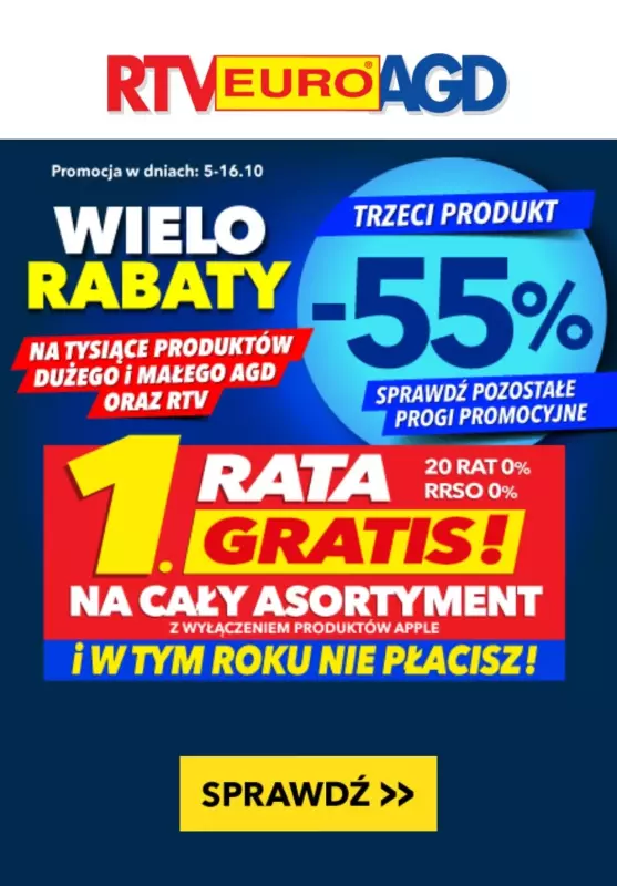 EURO RTV AGD - gazetka promocyjna Wielorabaty - tysiące produktów objętych promocją! od poniedziałku 07.10 do środy 16.10