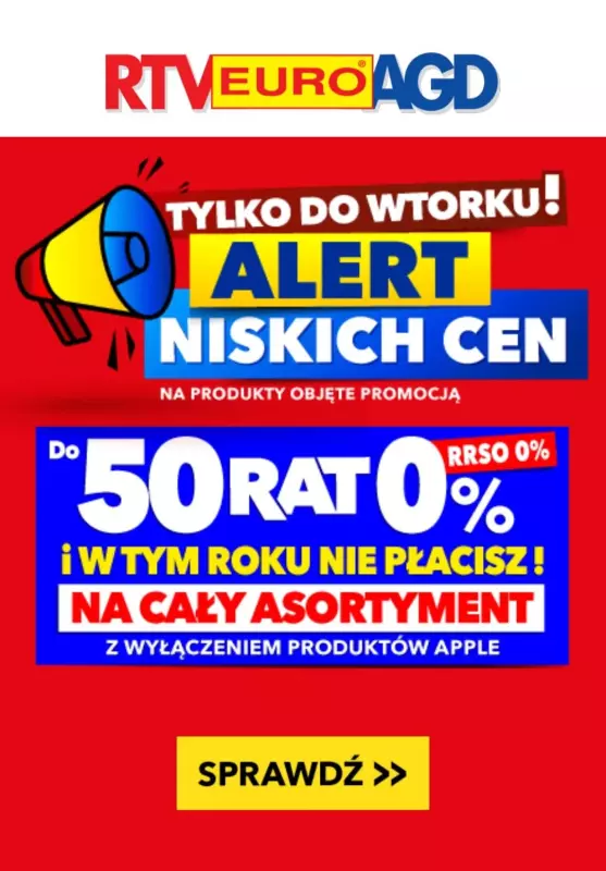 EURO RTV AGD - gazetka promocyjna Alert niskich cen od piątku 18.10 do wtorku 22.10