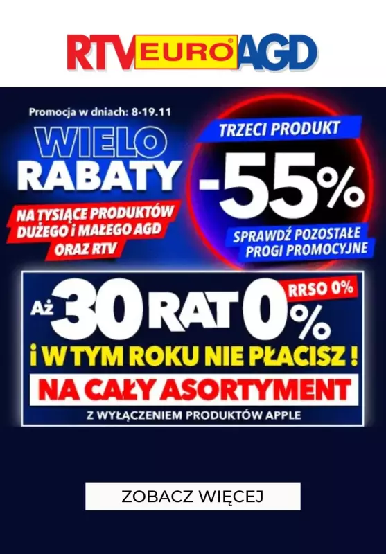 EURO RTV AGD - gazetka promocyjna Wielorabaty - tysiące produktów objętych promocją! od piątku 08.11 do wtorku 19.11