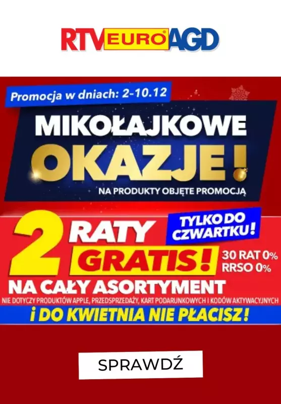 EURO RTV AGD - gazetka promocyjna Mikołajkowe okazje! od wtorku 03.12 do wtorku 10.12