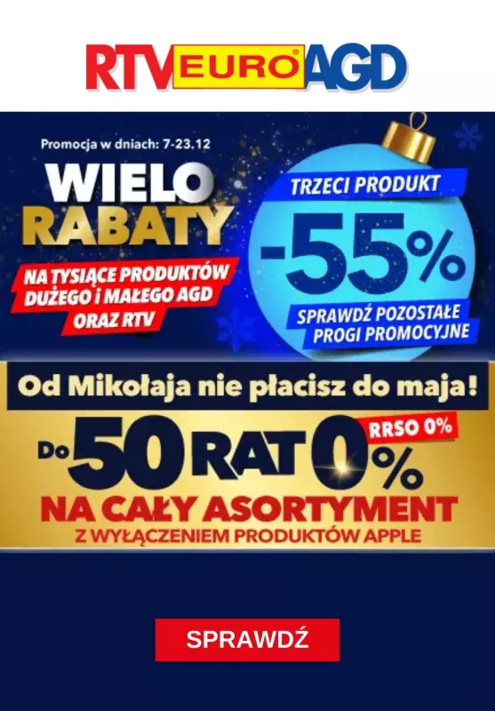 EURO RTV AGD - gazetka promocyjna Wielorabaty - tysiące produktów objętych promocją! od wtorku 10.12 do poniedziałku 23.12