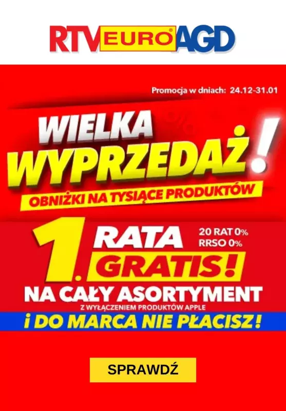 EURO RTV AGD - gazetka promocyjna Wielka wyprzedaż!  