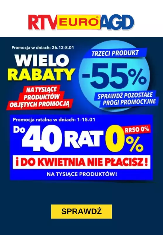 RTV EURO AGD - gazetka promocyjna Wielorabaty - tysiące produktów objętych promocją! od piątku 27.12 do środy 08.01