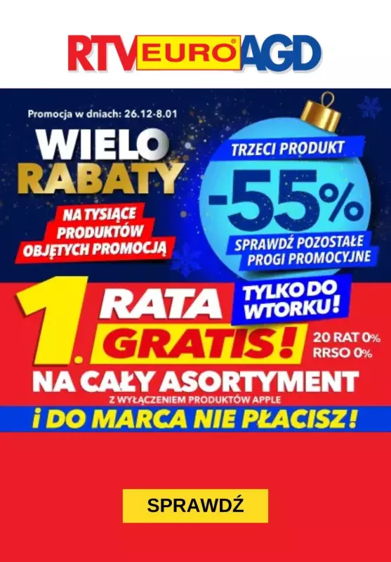 EURO RTV AGD - gazetka promocyjna Wielorabaty - tysiące produktów objętych promocją! od piątku 27.12 do środy 08.01