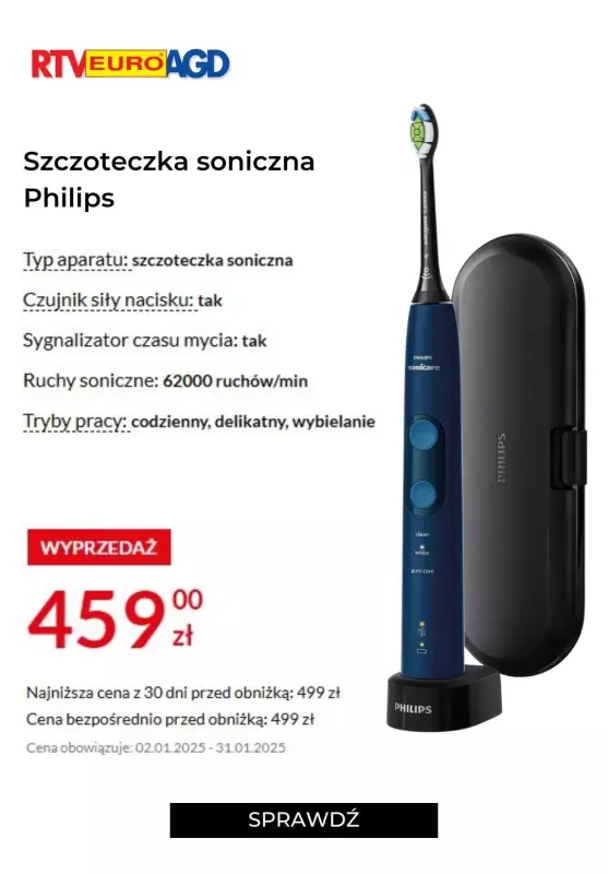 RTV EURO AGD - gazetka promocyjna Szczoteczki elektryczne na wyprzedaży od piątku 10.01 do piątku 31.01 - strona 9