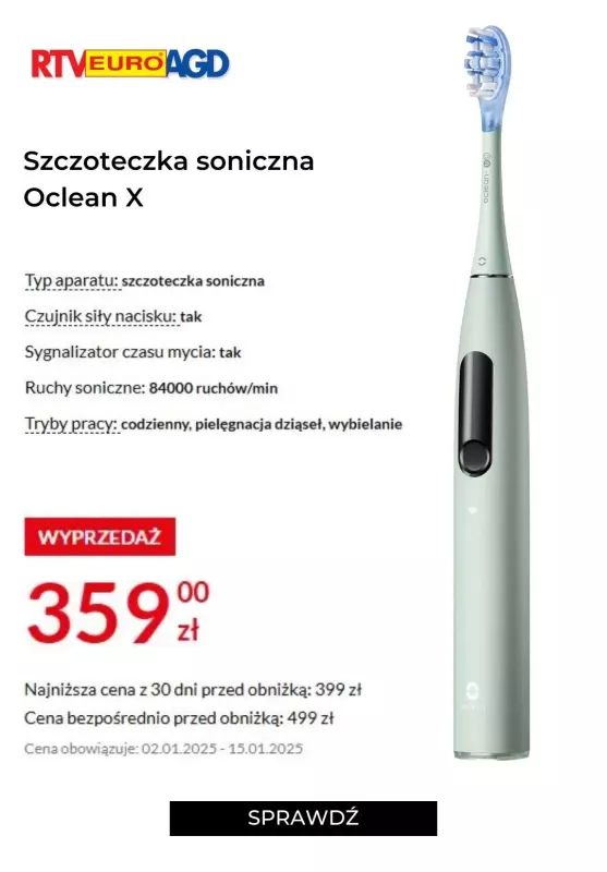 RTV EURO AGD - gazetka promocyjna Szczoteczki elektryczne na wyprzedaży od piątku 10.01 do piątku 31.01 - strona 4