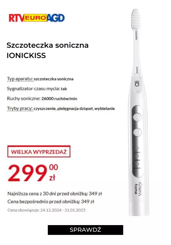 RTV EURO AGD - gazetka promocyjna Szczoteczki elektryczne na wyprzedaży od piątku 10.01 do piątku 31.01 - strona 3