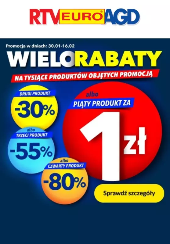 RTV EURO AGD - gazetka promocyjna Wielorabaty - tysiące produktów objętych promocją! od czwartku 30.01 do niedzieli 16.02