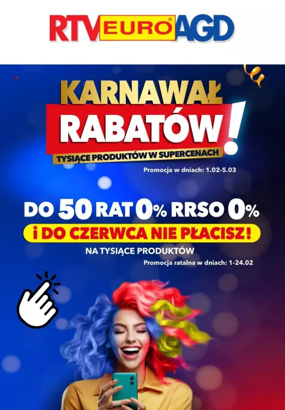 RTV EURO AGD - gazetka promocyjna Karnawał rabatów! od poniedziałku 03.02 do środy 05.03