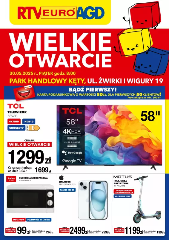 RTV EURO AGD - gazetka promocyjna Wielkie Otwarcie – Kęty (PH Kęty) -  30.05.2025 (piątek) – godz. 8:00  