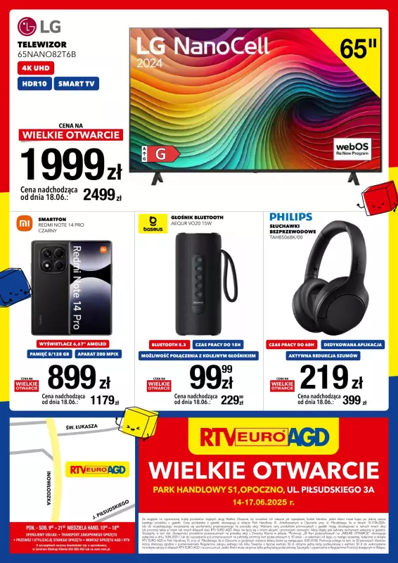 RTV EURO AGD - gazetka promocyjna WIELKIE OTWARCIE! PH S1 OPOCZNO od soboty 14.06 do środy 18.06 - strona 8