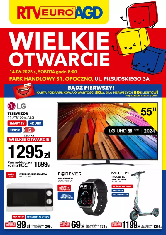RTV EURO AGD - gazetka promocyjna WIELKIE OTWARCIE! PH S1 OPOCZNO  