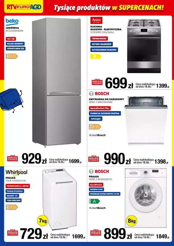 RTV EURO AGD - gazetka promocyjna WIELKIE OTWARCIE! PH S1 OPOCZNO od soboty 14.06 do środy 18.06 - strona 4