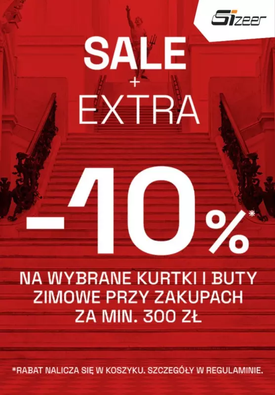 #WINTER SALE - gazetka promocyjna Sizeer | SALE + extra -10% na wybrane kurtki i buty zimowe od wtorku 24.12 do poniedziałku 30.12