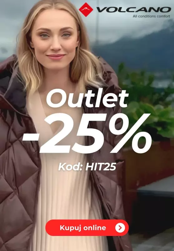 #WINTER SALE - gazetka promocyjna VOLCANO | -25% na Odzież z Outlet od środy 08.01 do niedzieli 19.01