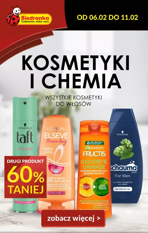 Drogerie z Blixem - gazetka promocyjna Biedronka I Kosmetyki i chemia do -60% na drugi produkt od wtorku 07.02 do soboty 11.02