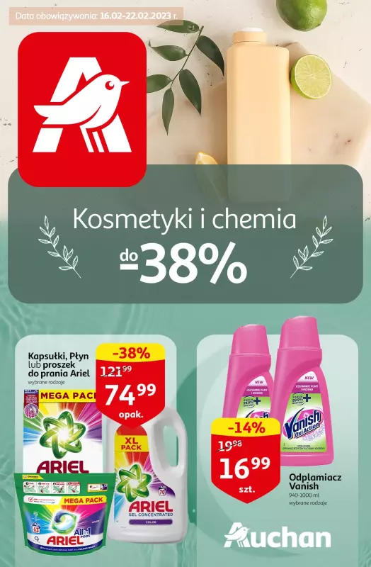 Drogerie z Blixem - gazetka promocyjna Auchan I Kosmetyki i chemia do -38% od czwartku 16.02 do środy 22.02