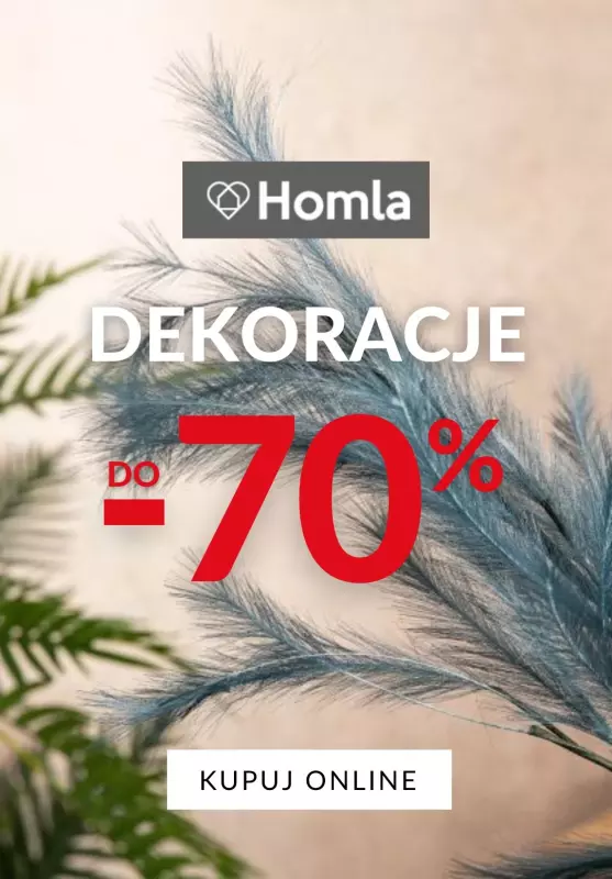 Homla - gazetka promocyjna Do -70% na dekoracje do salonu od poniedziałku 22.07 