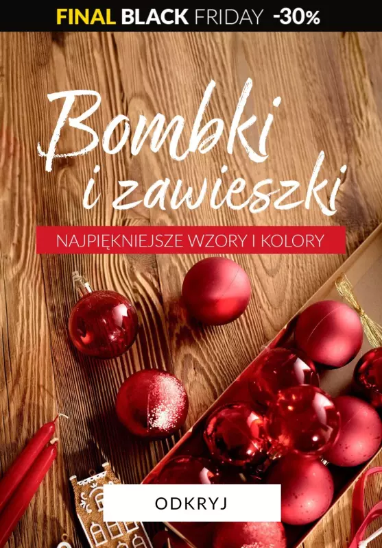 Homla - gazetka promocyjna Bombki i zawieszki na choinkę -30% od wtorku 26.11 