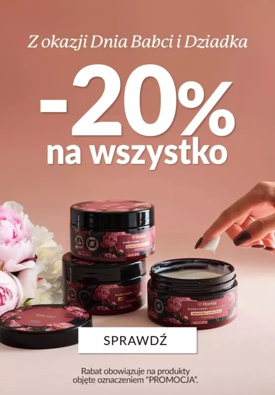 Homla - gazetka promocyjna -20% na WSZYSTKO z okazji Dnia Babci i Dziadka od wtorku 14.01 do poniedziałku 20.01