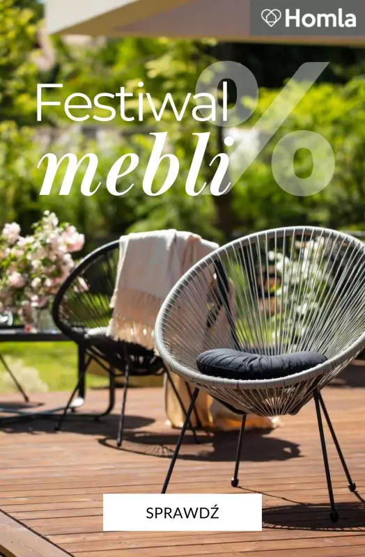 Homla - gazetka promocyjna FESTIWAL MEBLI od soboty 17.05 