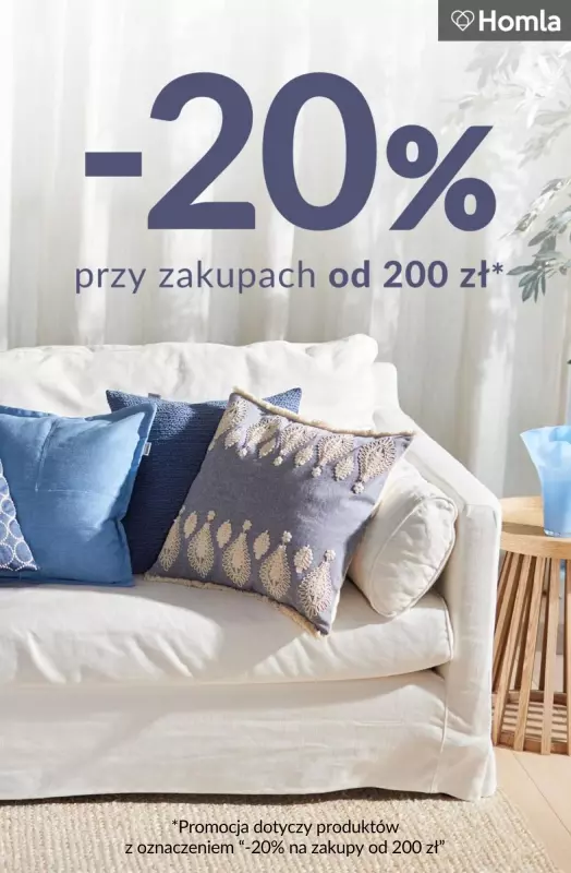 Homla - gazetka promocyjna -20% na zakupy od 200 PLN  