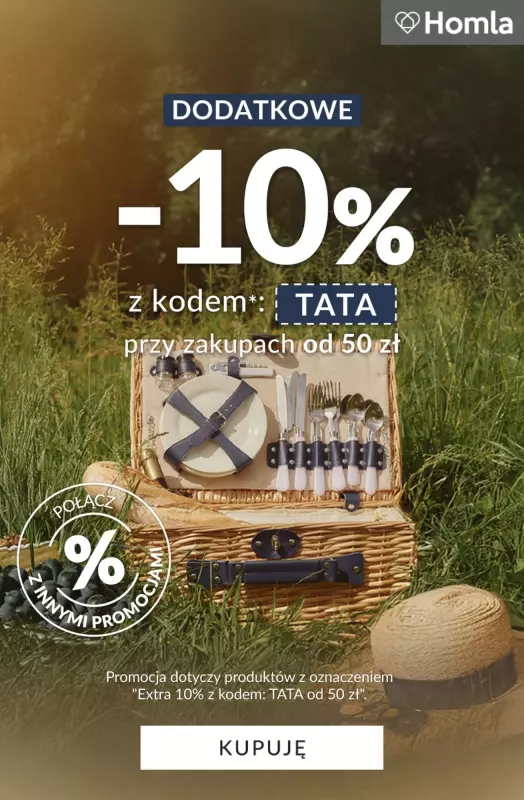 Homla - gazetka promocyjna EXTRA -10% z kodem - połącz z wyprzedażą! od poniedziałku 23.06 do wtorku 24.06