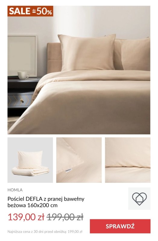 Homla - gazetka promocyjna SALE - Komplety pościeli od środy 25.06  - strona 10
