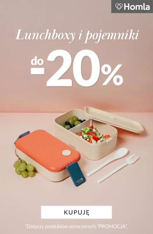 Homla - gazetka promocyjna Lunchboxy i pojemniki do -20% od czwartku 10.07 do poniedziałku 14.07