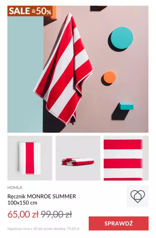 Homla - gazetka promocyjna Ręczniki na wyprzedaży! od poniedziałku 14.07  - strona 5
