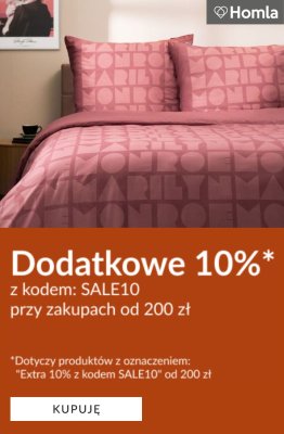 Homla - gazetka promocyjna Dodatkowe -10% na wyprzedaz od piątku 08.08 do niedzieli 10.08