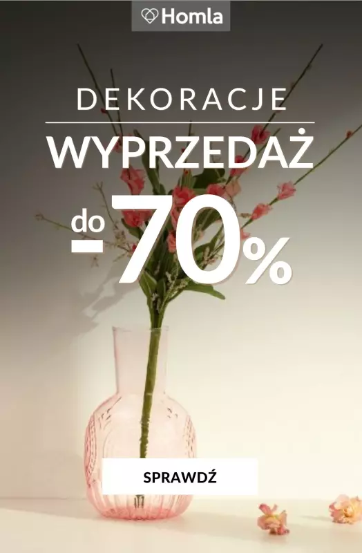 Homla - gazetka promocyjna Do -70% na dekoracje do salonu od środy 10.09 