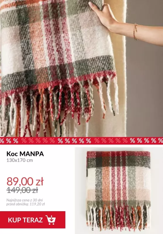 Homla - gazetka promocyjna Do -50% na koce od piątku 10.10  - strona 2