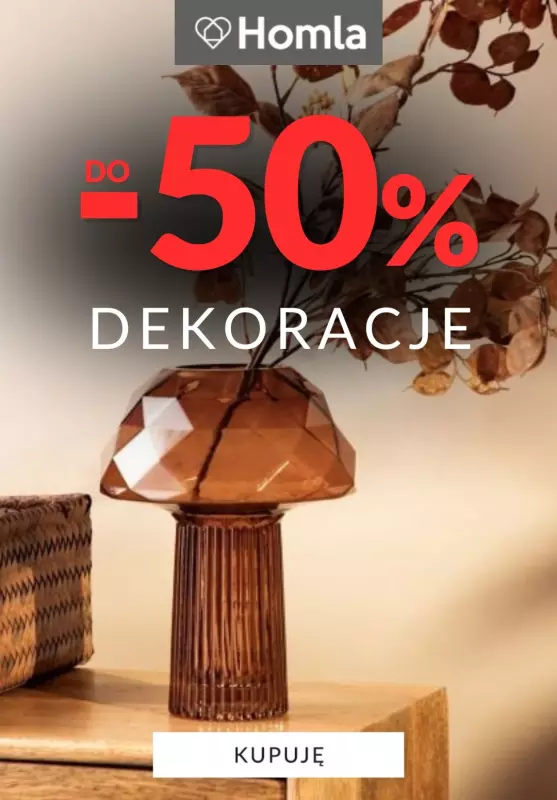 Homla - gazetka promocyjna Do -50% na jesienne dekoracje do salonu  
