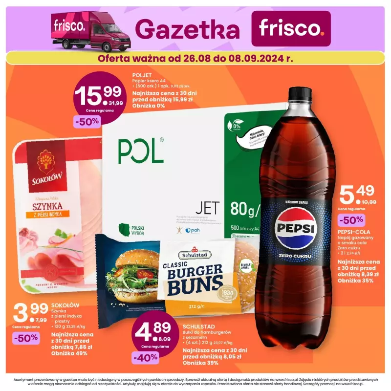 Frisco - gazetka promocyjna Gazetka od czwartku 29.08 do niedzieli 08.09