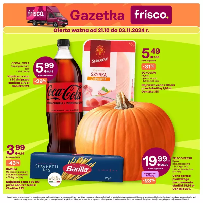 Frisco - gazetka promocyjna Gazetka od wtorku 29.10 do niedzieli 03.11