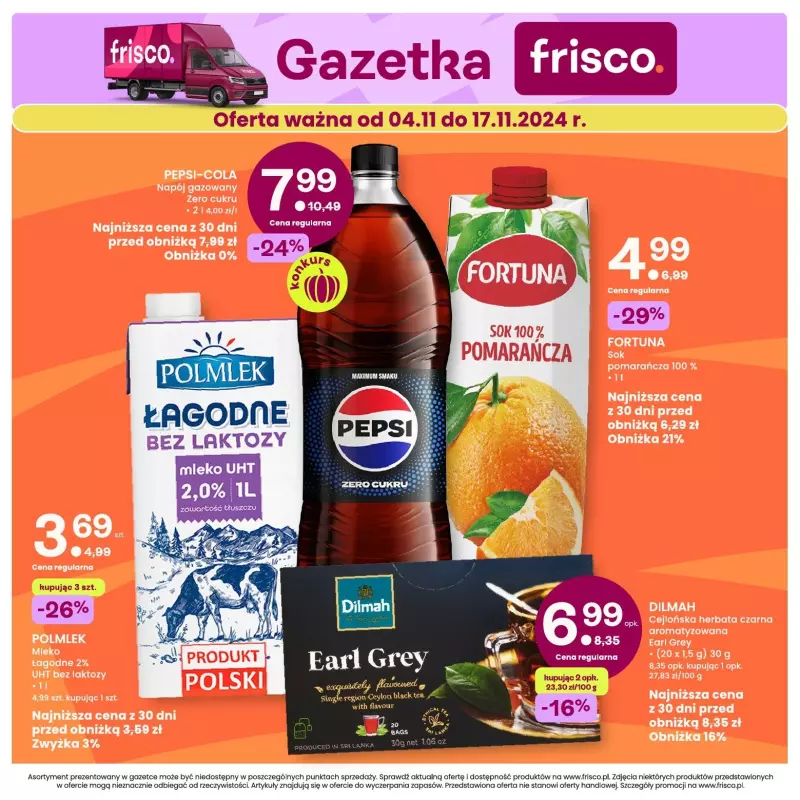 Frisco - gazetka promocyjna Gazetka od poniedziałku 04.11 do niedzieli 17.11