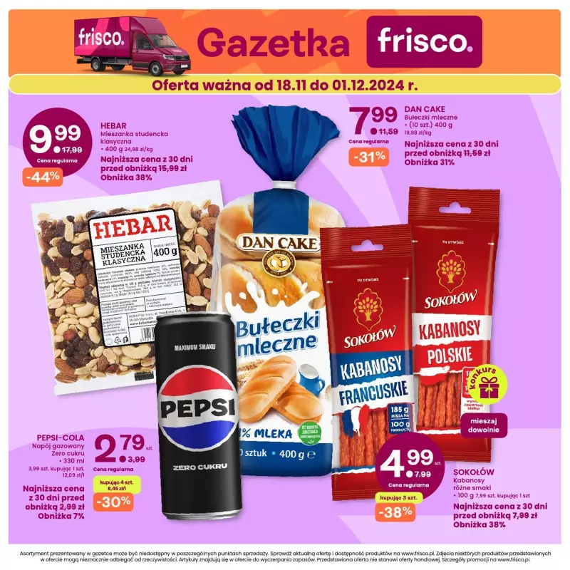 Frisco - gazetka promocyjna Gazetka od poniedziałku 18.11 do niedzieli 01.12