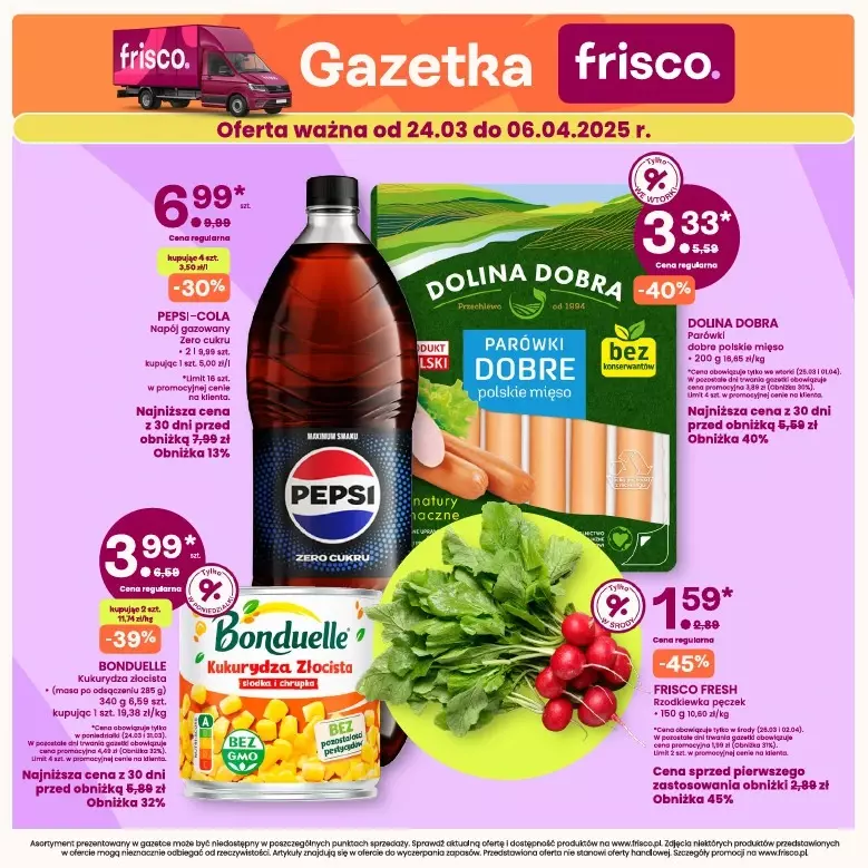 Frisco - gazetka promocyjna Gazetka od poniedziałku 24.03 do niedzieli 06.04