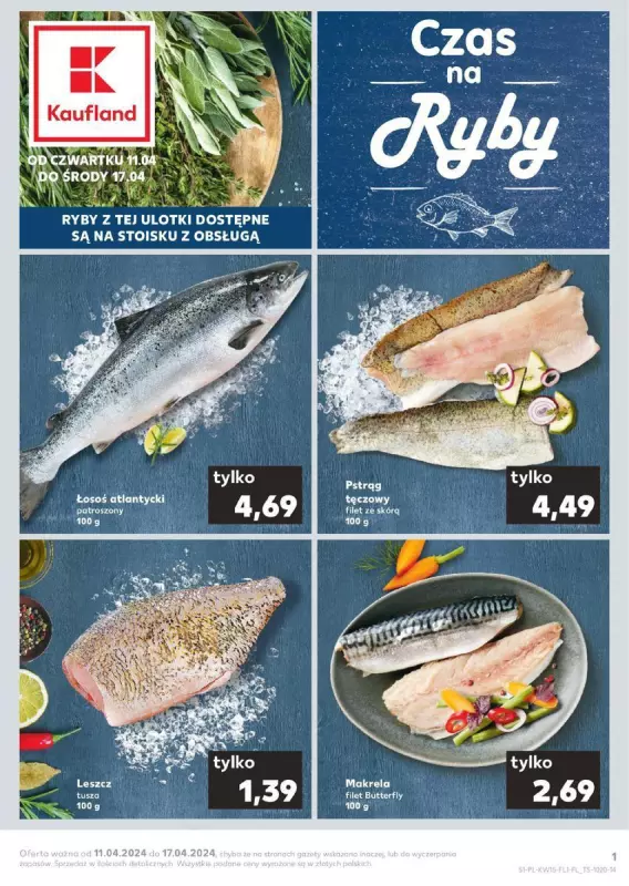Kaufland - gazetka promocyjna Czas na ryby od czwartku 11.04 do środy 17.04