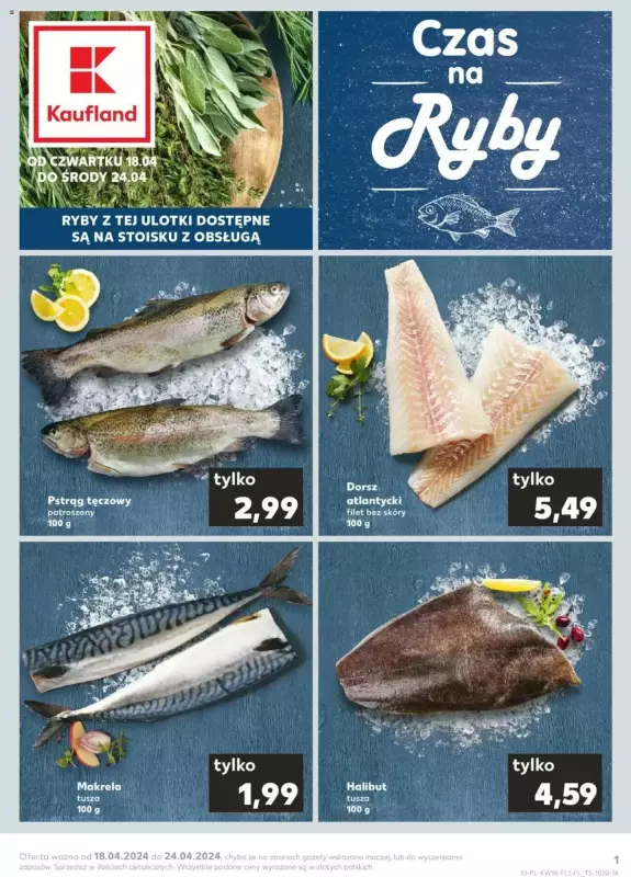 Kaufland - gazetka promocyjna Czas na ryby od czwartku 18.04 do środy 24.04