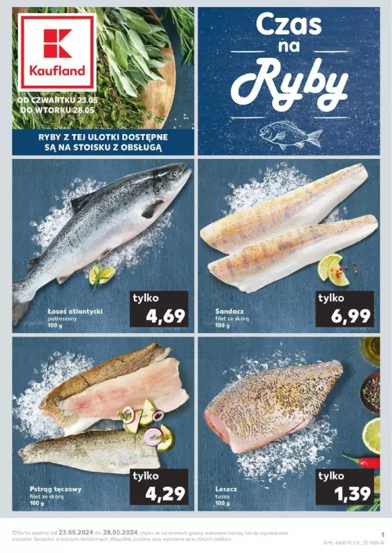 Kaufland - gazetka promocyjna Czas na ryby od czwartku 23.05 do wtorku 28.05
