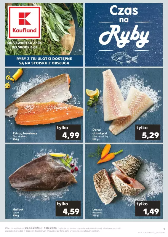 Kaufland - gazetka promocyjna Czas na ryby od czwartku 27.06 do środy 03.07